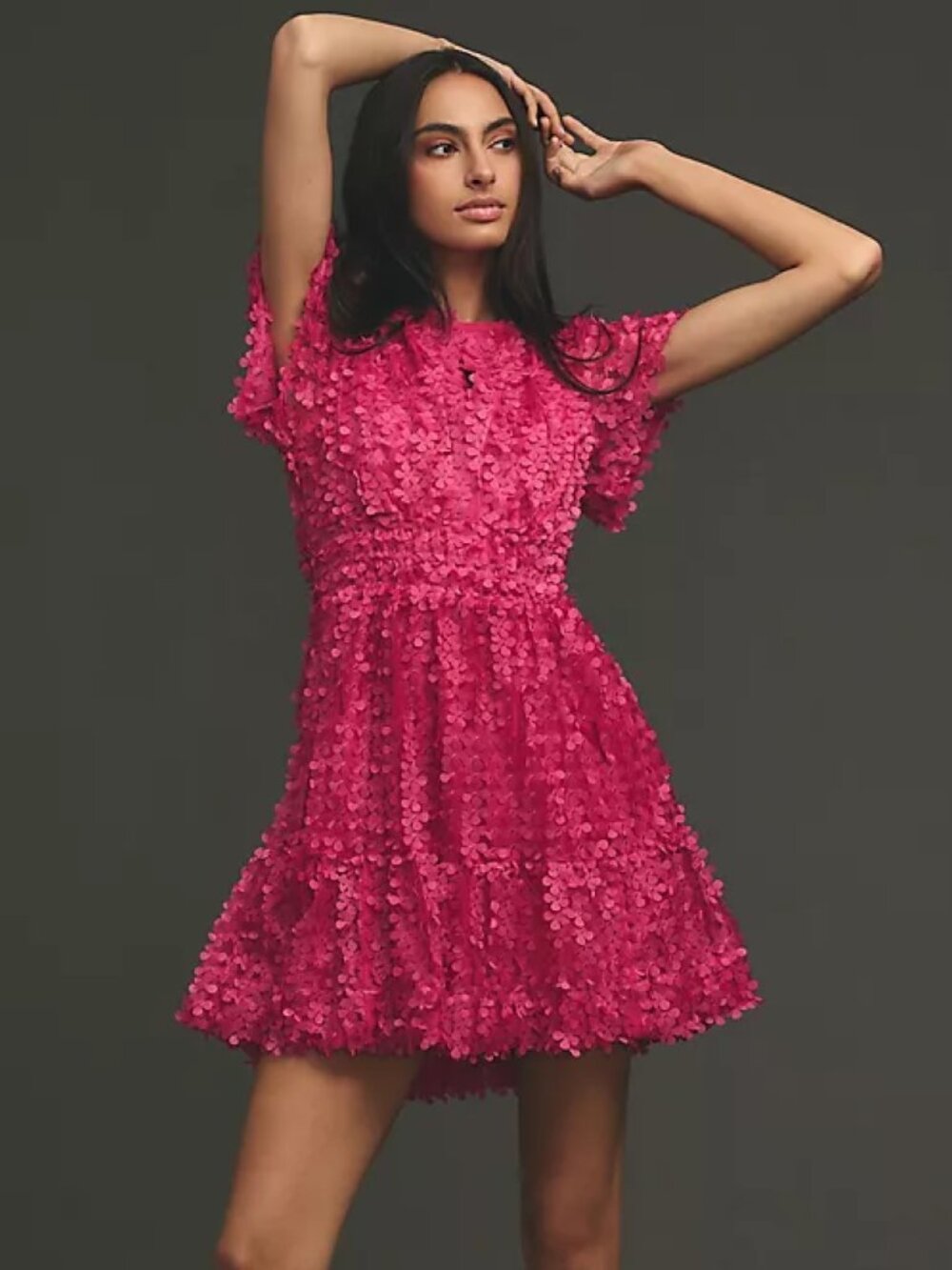 Anthropologie The Somerset Mini Dress: Floral Appliqué Edition
